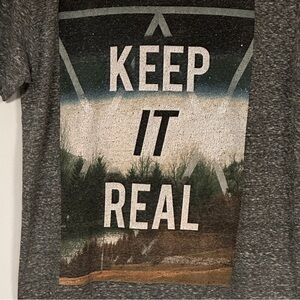 'Keep It Real'  Short Sleeve Graphic  Gray Short Sleeve Tee - Boys XL (16)